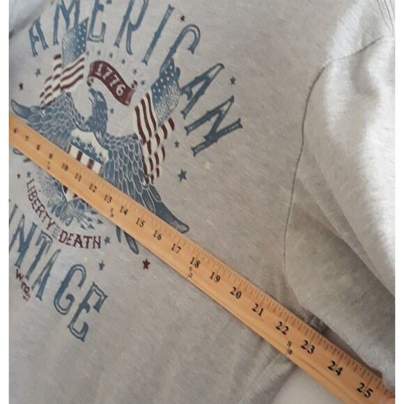 Wrangler Vintage American T Shirt Mens Large Gray Long Sleeve Eagle Wings - Picture 5 of 8